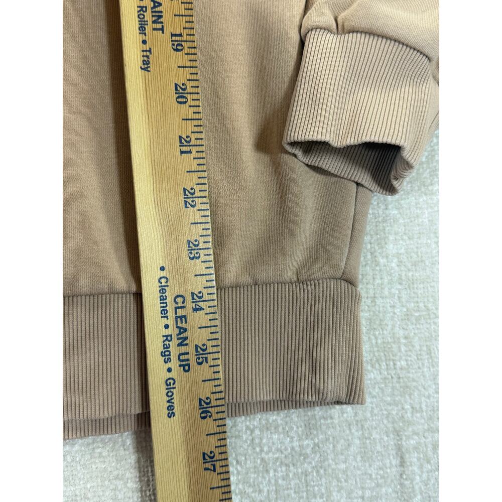 Nuuds Women's Medium Tan Long Sleeve Pullover Sweatshirt Casual Lounge Top Cozy - Picture 6 of 7